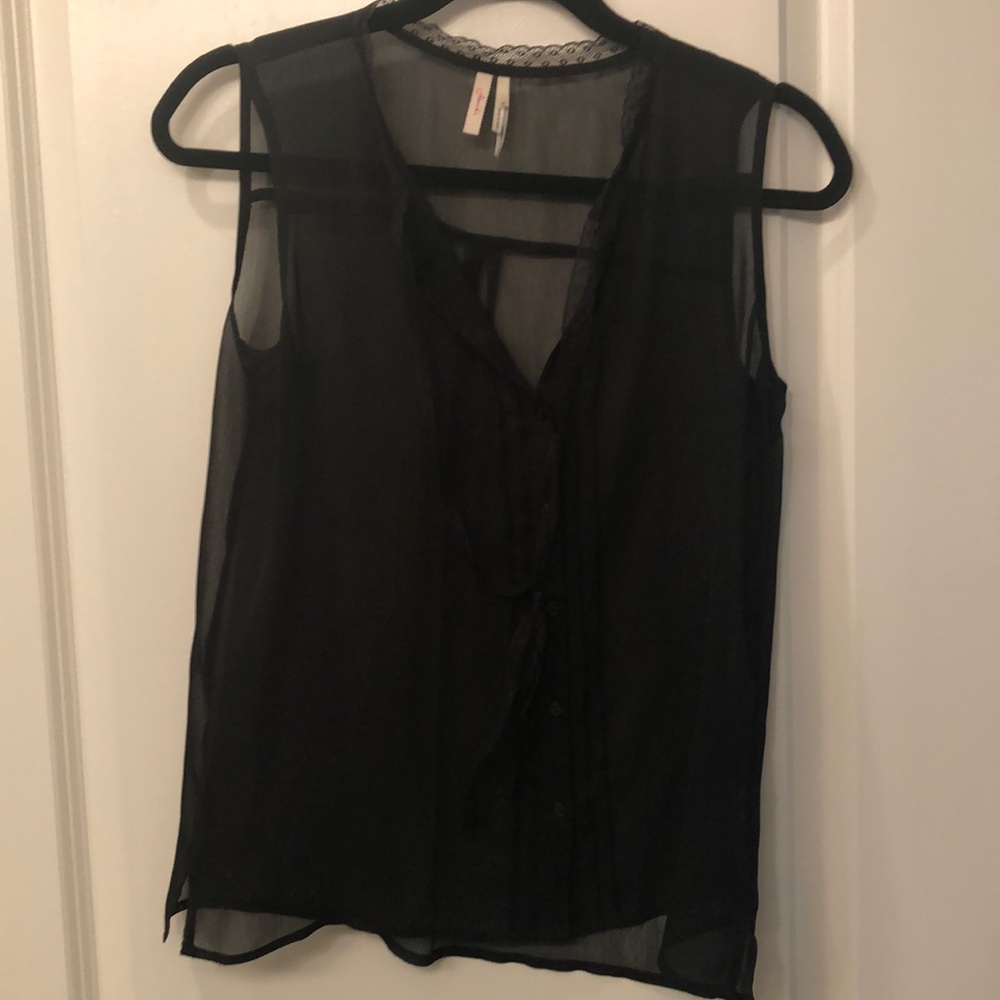 Frenchie sheer black top